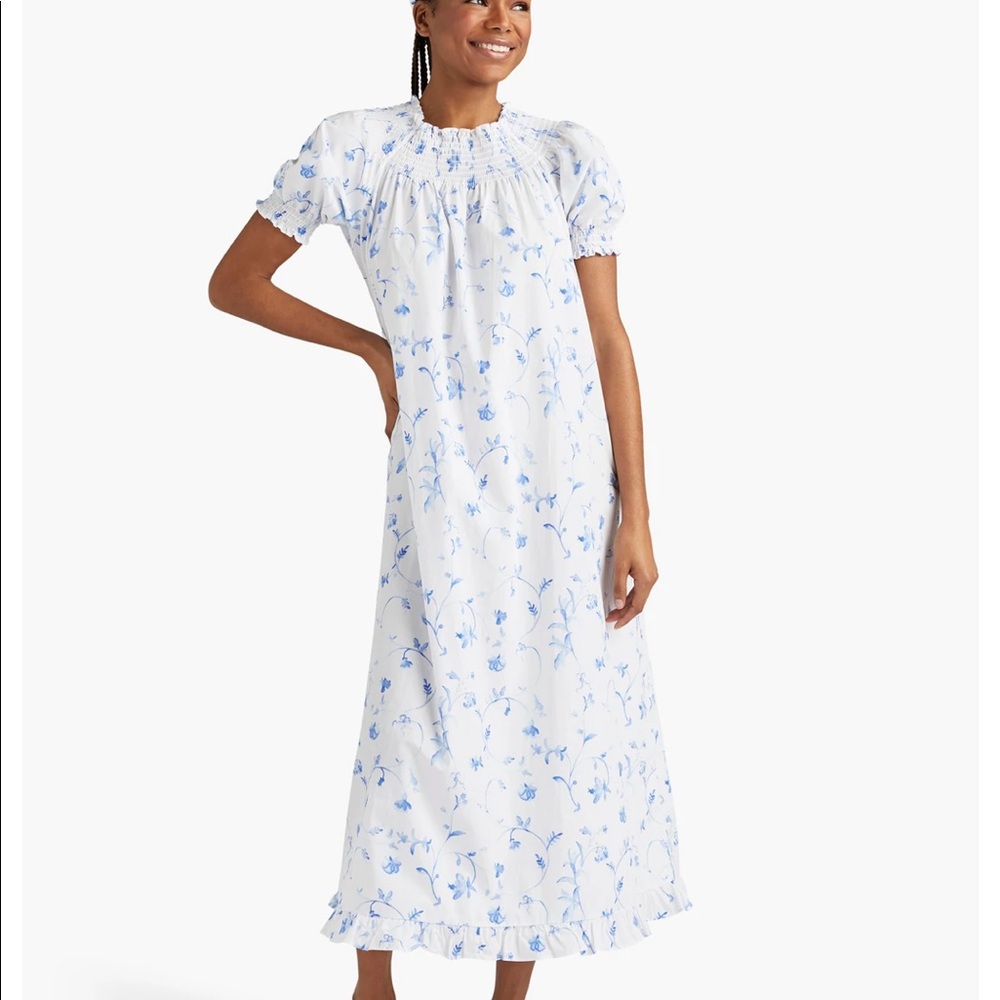 Hill House Caroline Nap Dress in Blue Botanical. SOLD OUT.